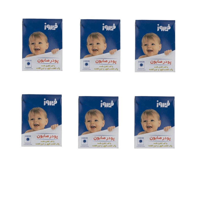 پودر صابون فیروز مخصوص ماشین لباسشویی کد 02 وزن 400 گرم  بسته 6 عددی